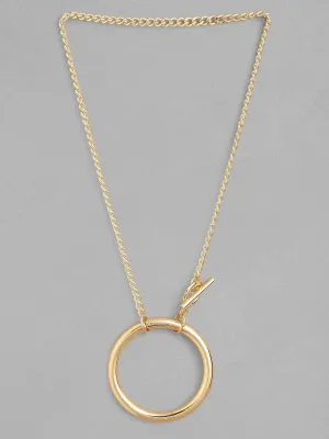 Rubans Voguish A Set of Gold Toned Necklace & Bracelet Set