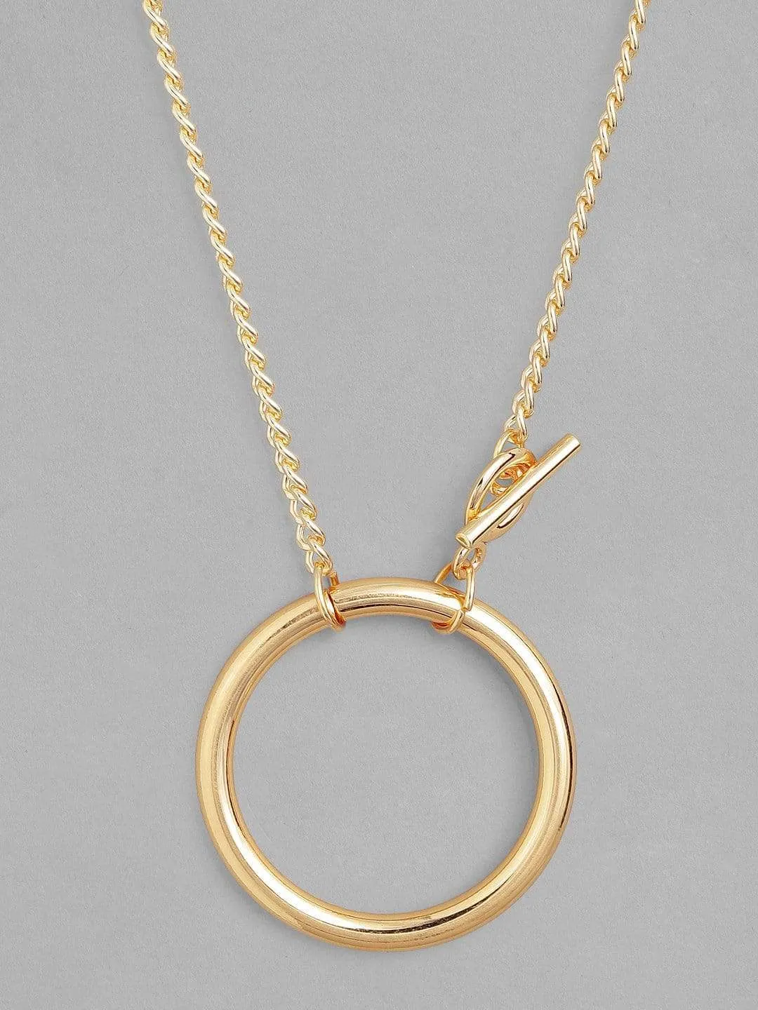 Rubans Voguish A Set of Gold Toned Necklace & Bracelet Set