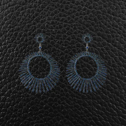 Sapphire Mod Dangle Earrings
