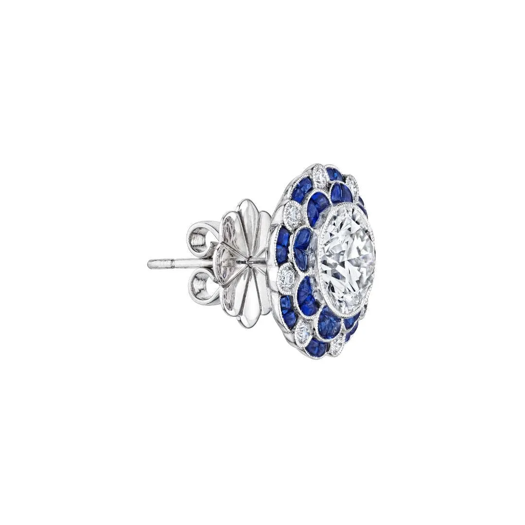 'Sapphire Symphony' Diamond Earrings, 2 CT Each