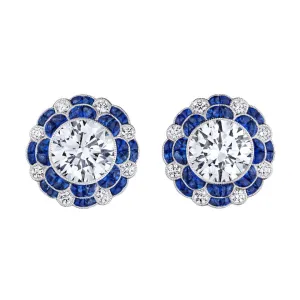 'Sapphire Symphony' Diamond Earrings, 2 CT Each