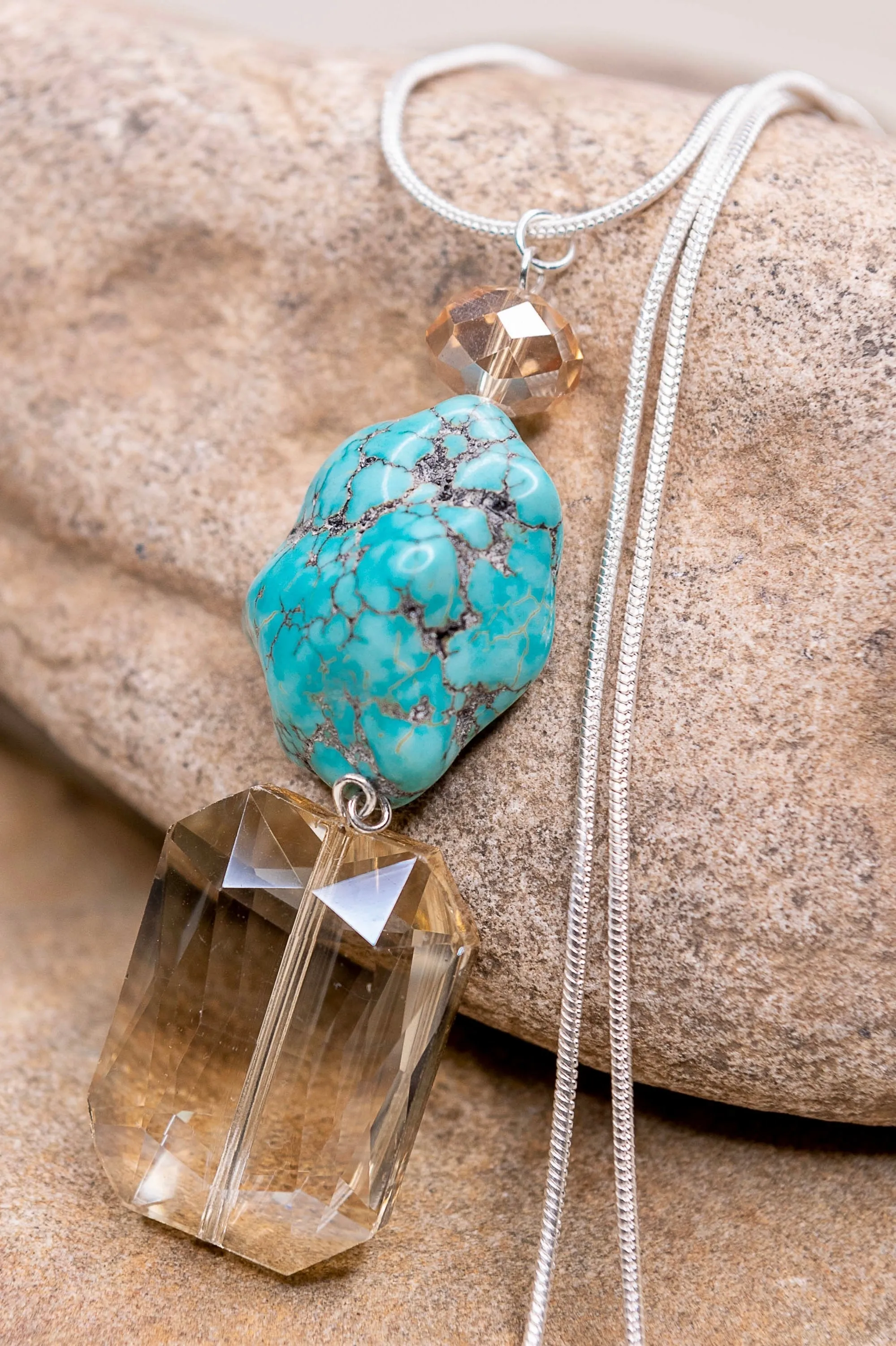Scarlet Turquoise Stone Necklace