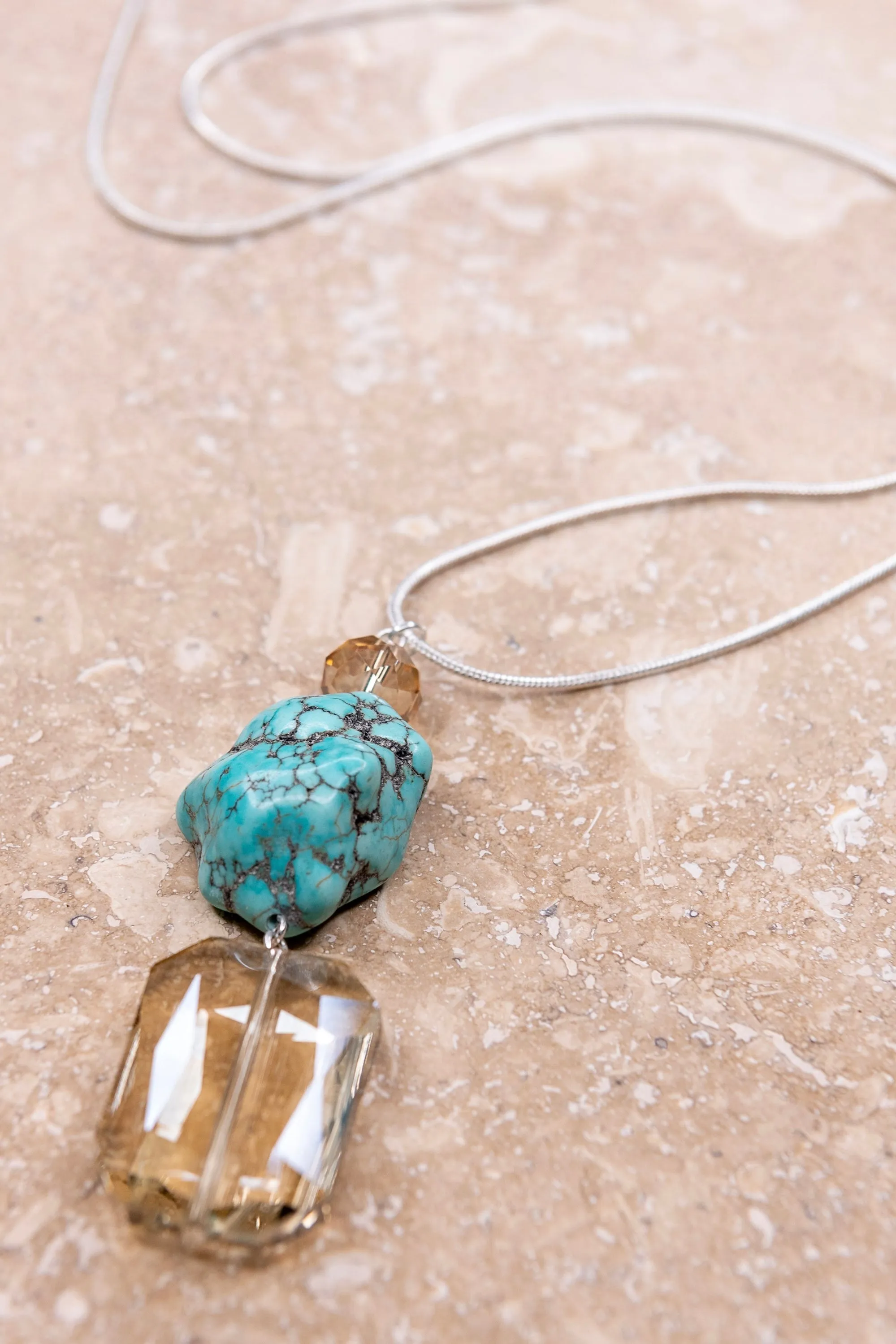 Scarlet Turquoise Stone Necklace