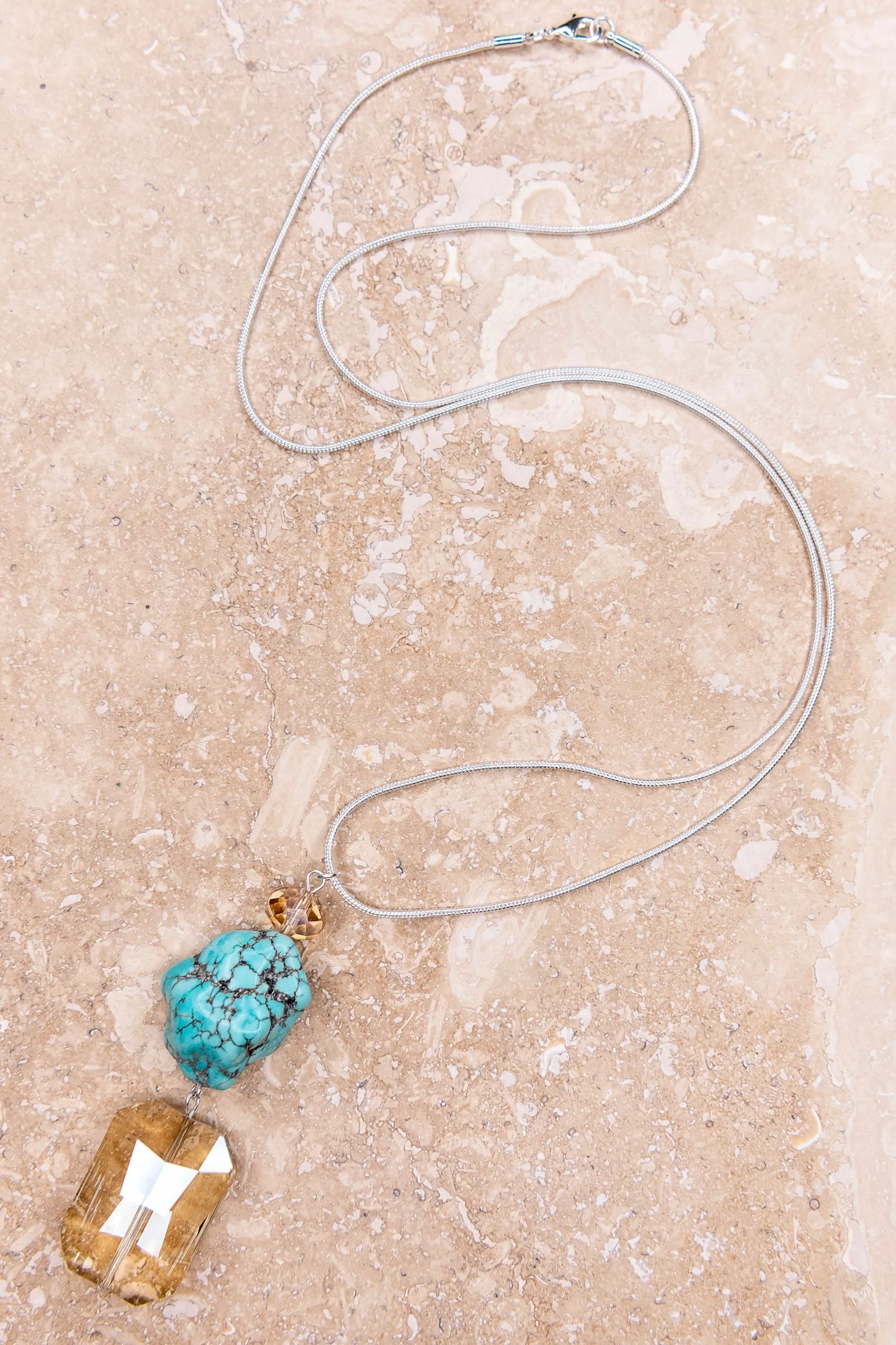 Scarlet Turquoise Stone Necklace