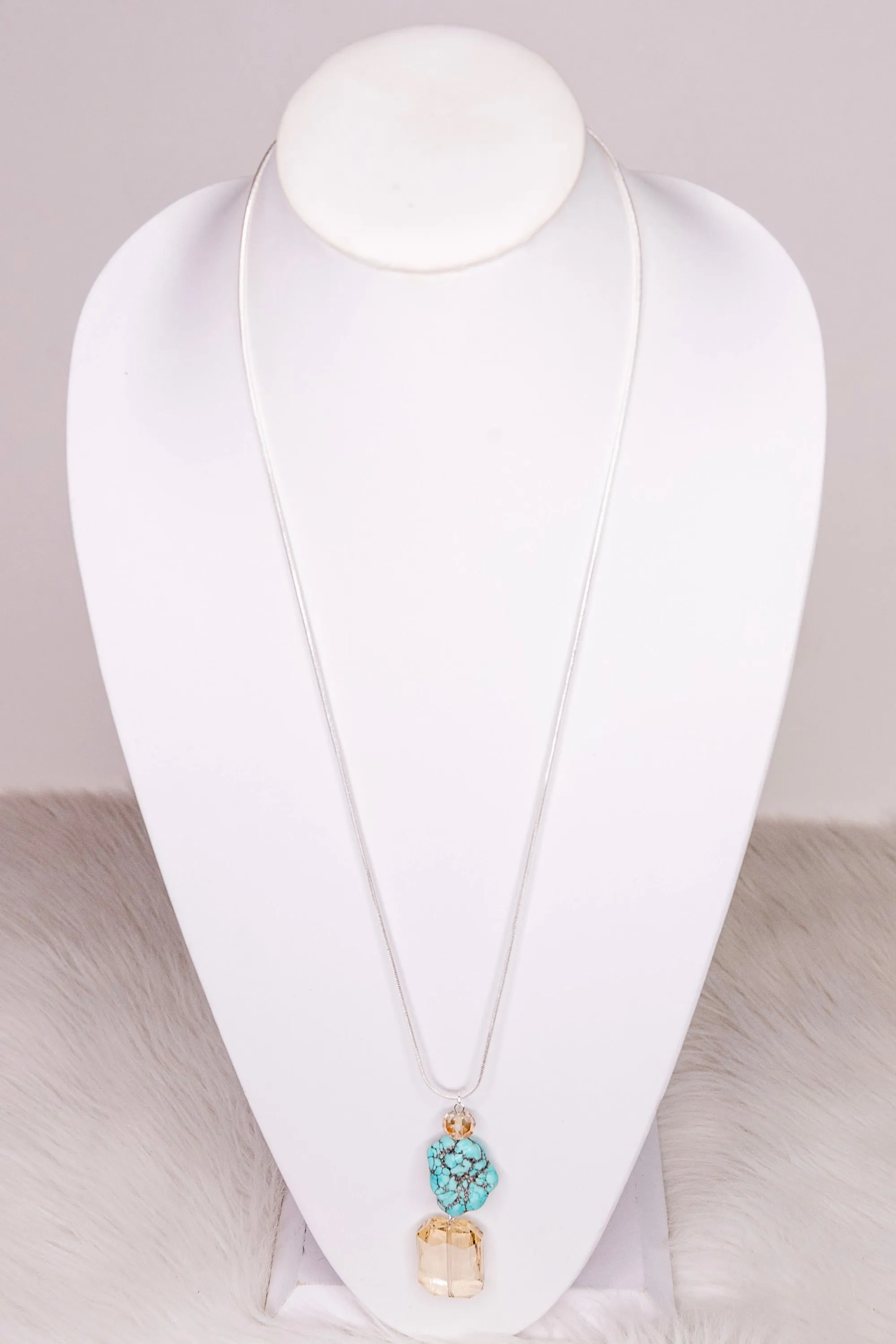 Scarlet Turquoise Stone Necklace
