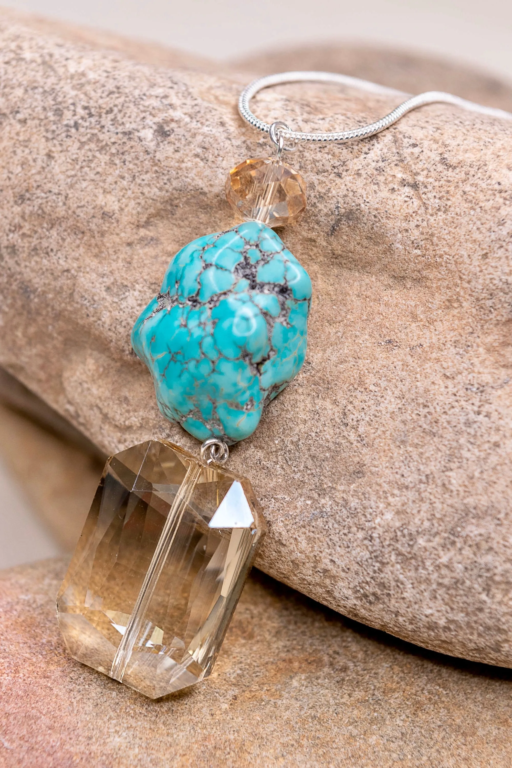 Scarlet Turquoise Stone Necklace