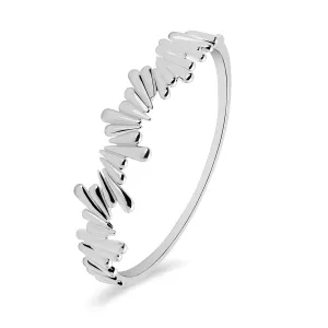 Shard Bangle with Hinge in Sterling Silver