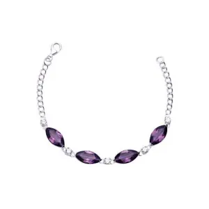 Silver & Amethyst Chain Bracelet