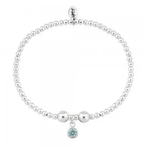 Silver Aqua CZ March birthstone bracelet