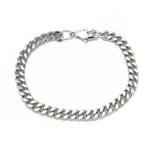 Silver Cuban Linked Chain Bracelet
