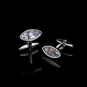 Silver Lapis Lazuli Copper Turquoise Eye Cufflinks