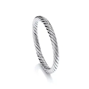 Silver Thick Twist Full Circle Bangle