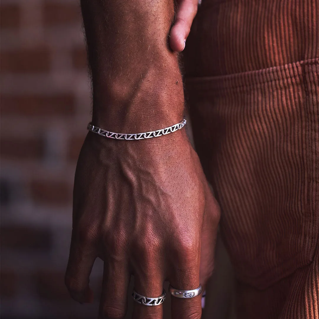 Silver Trademark Chain Link Bracelet