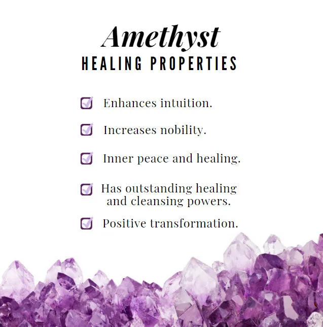 Simple Amethyst Holy Cross Pendant Necklace
