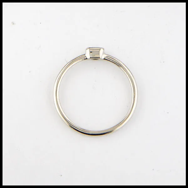 Simple Emerald Cut Diamond Ring in White Gold