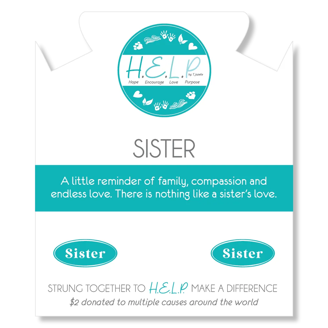Sister Charm with Azure Blue Jade Charity Bracelet
