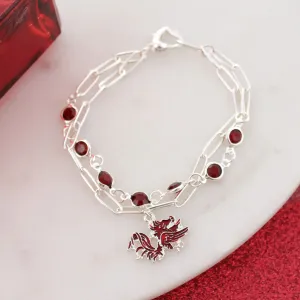 South Carolina Paperclip Chain & Enamel Logo Bracelet