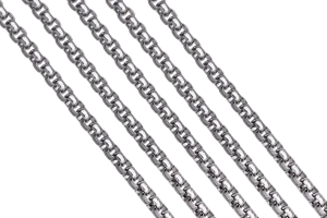 Stainless Steel Venetian Rounded Box Chain  2.9mm sold by the Foot - CH 146SS