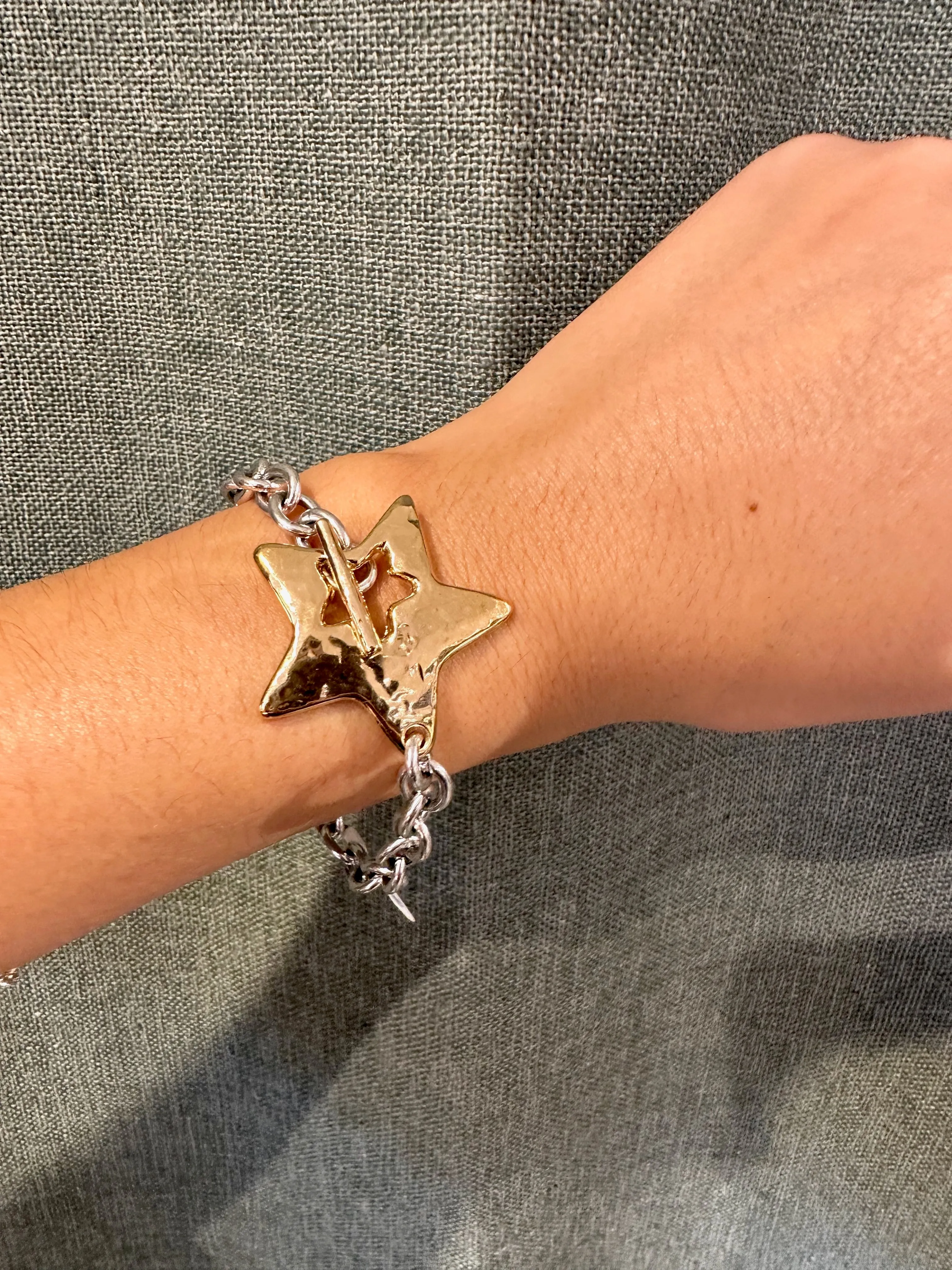 'Star in Front' Bracelet - Mixed Metals