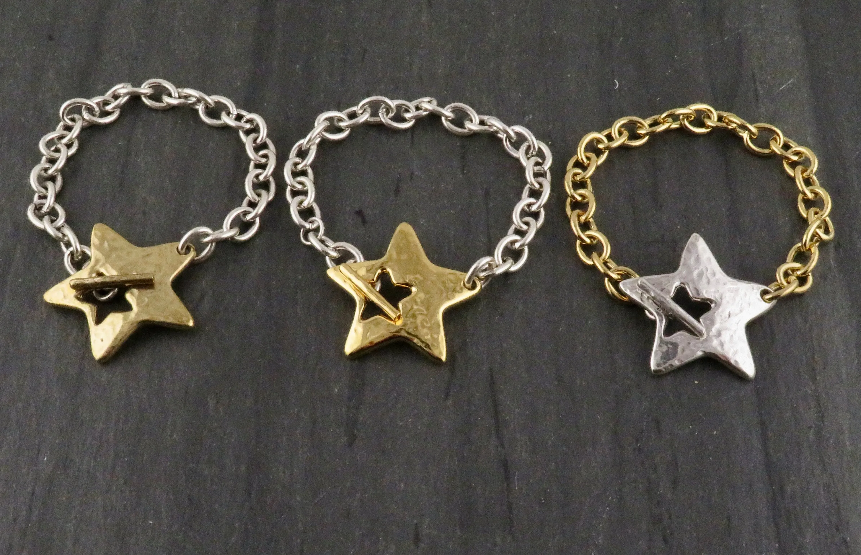 'Star in Front' Bracelet - Mixed Metals