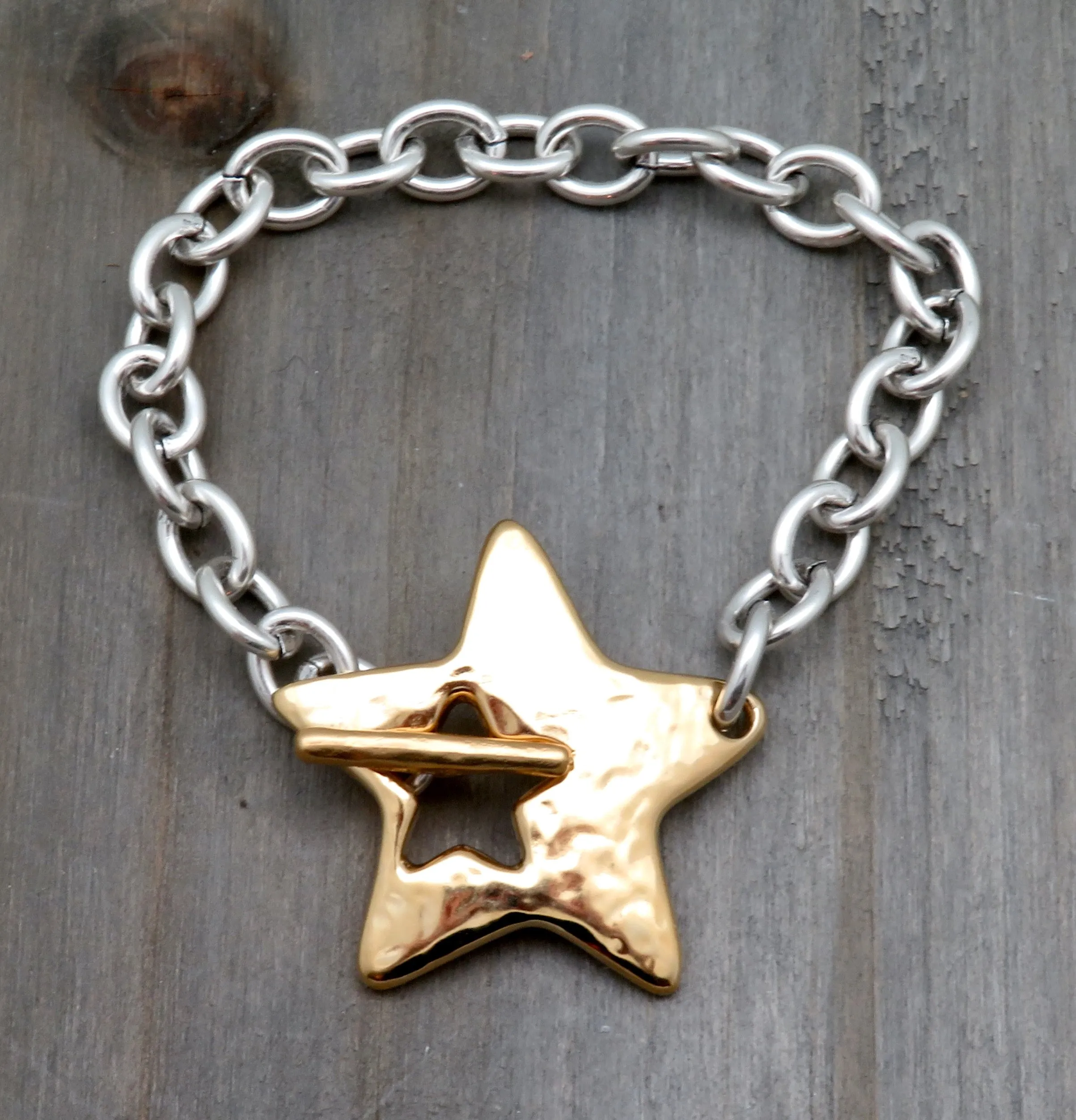'Star in Front' Bracelet - Mixed Metals