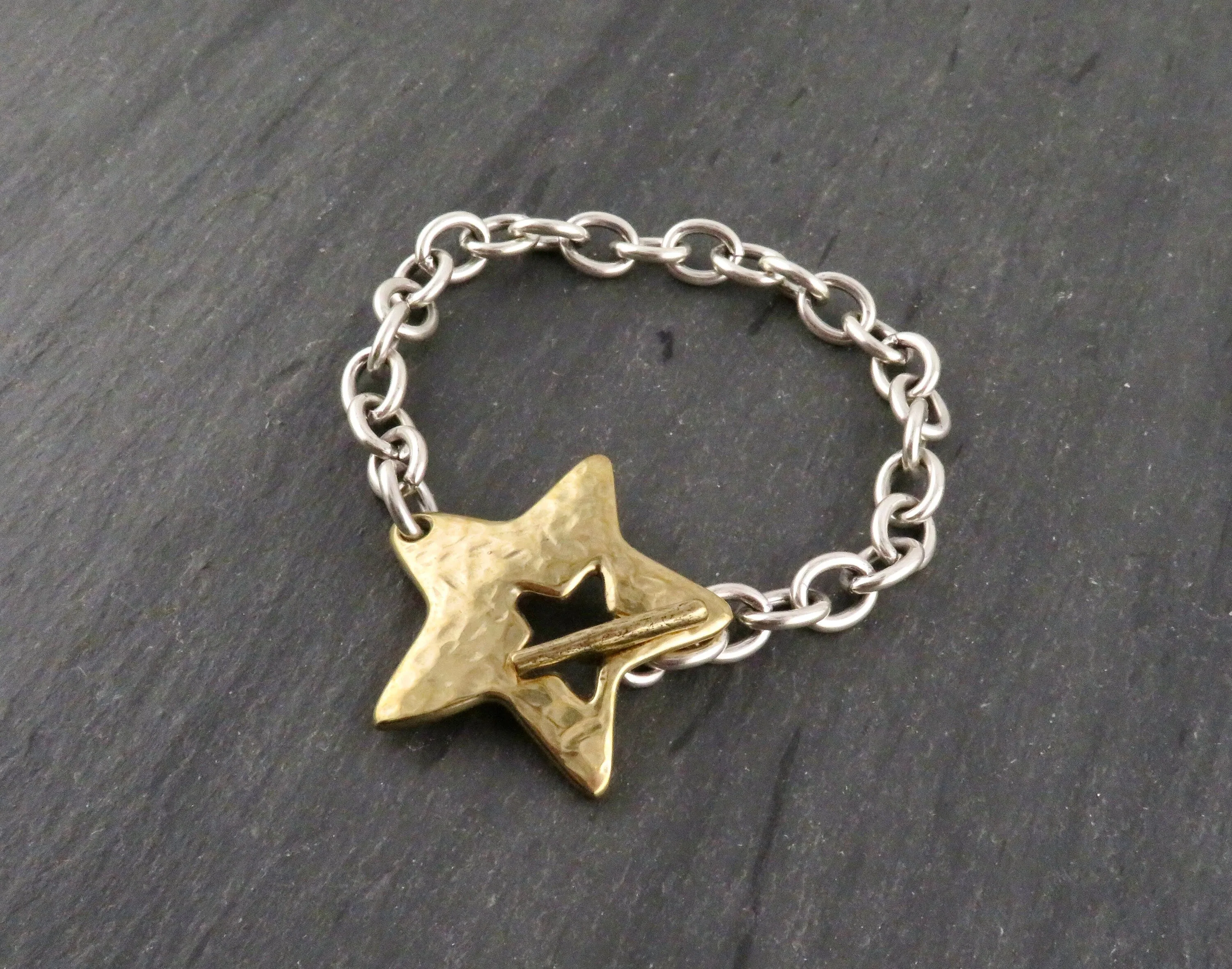 'Star in Front' Bracelet - Mixed Metals