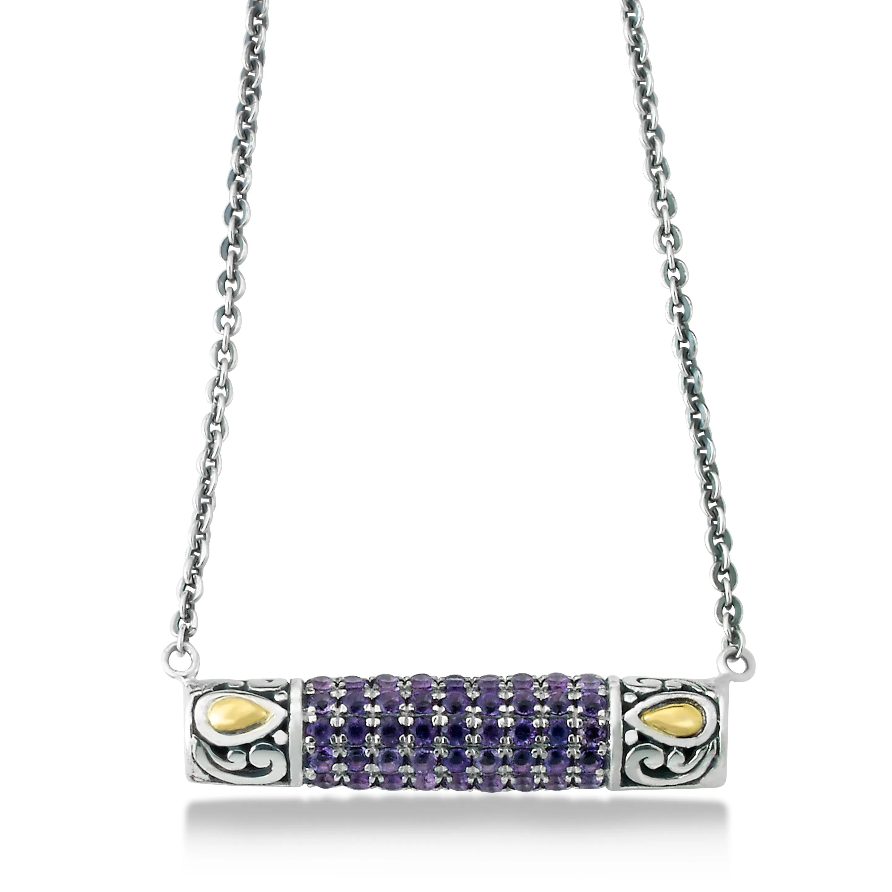Sterling Silver/18K Amethyst Necklace