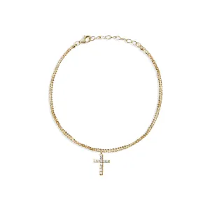 THE DOUBLE CHAIN CROSS BRACELET