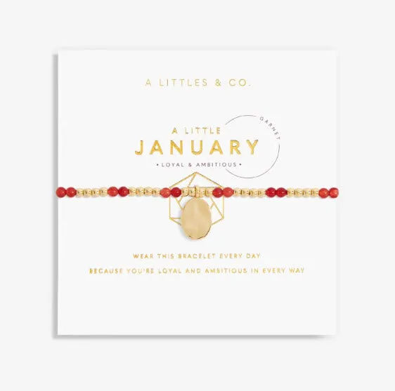 The January Birthstone Stretch Bracelet in Garnet
