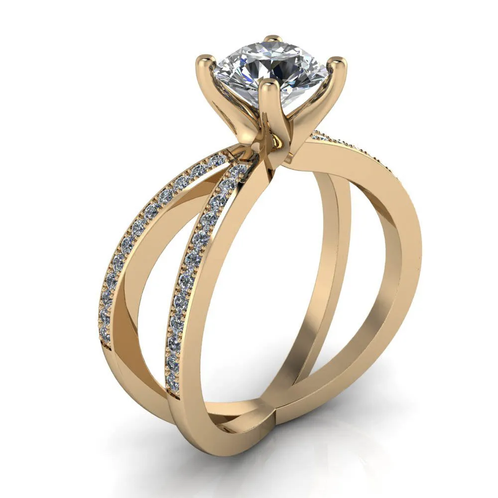 Unique Lab Diamond or Moissanite Engagement Ring - Eleanor