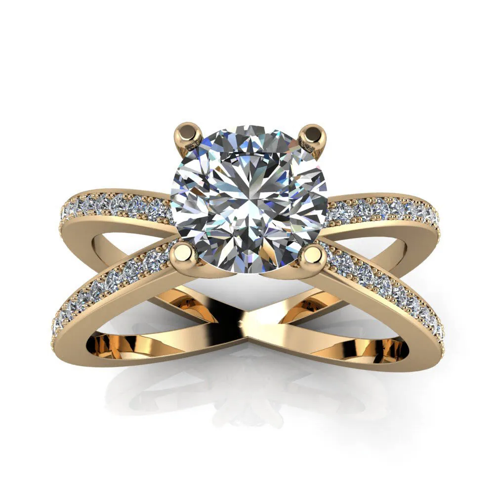 Unique Lab Diamond or Moissanite Engagement Ring - Eleanor