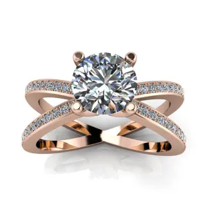 Unique Lab Diamond or Moissanite Engagement Ring - Eleanor