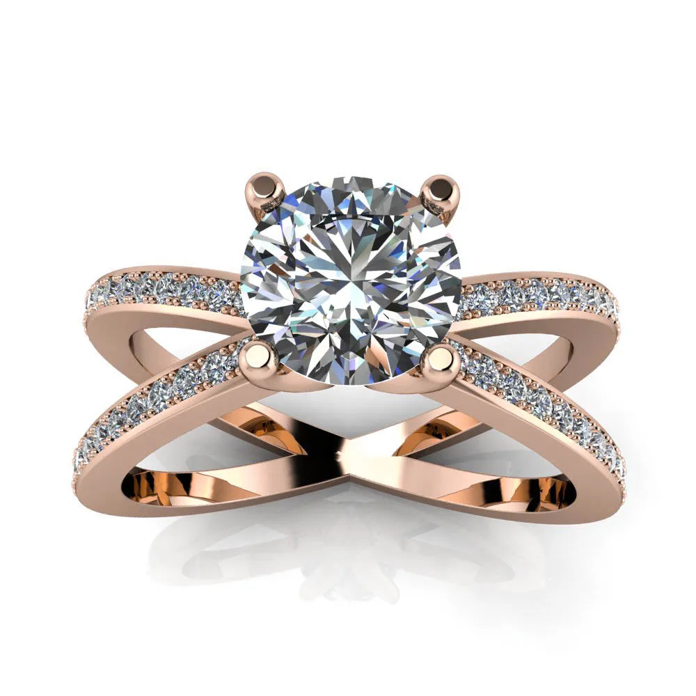 Unique Lab Diamond or Moissanite Engagement Ring - Eleanor