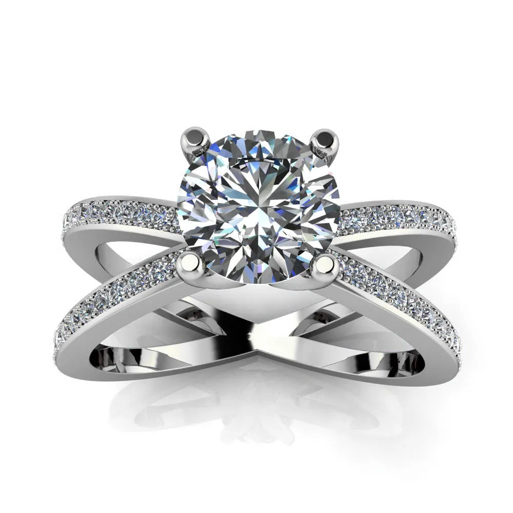 Unique Lab Diamond or Moissanite Engagement Ring - Eleanor