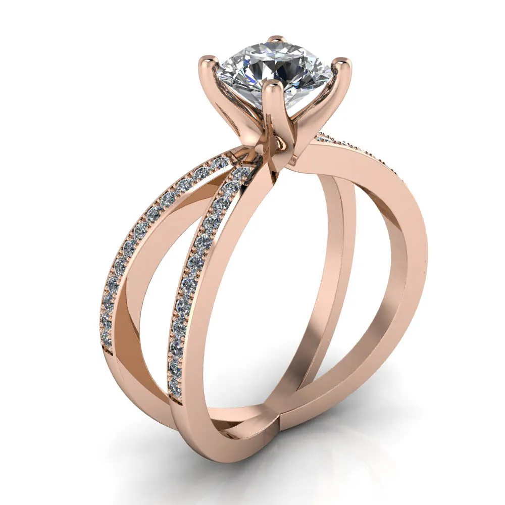 Unique Lab Diamond or Moissanite Engagement Ring - Eleanor
