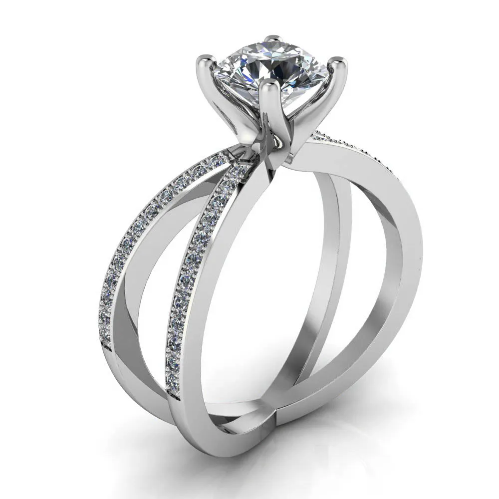 Unique Lab Diamond or Moissanite Engagement Ring - Eleanor