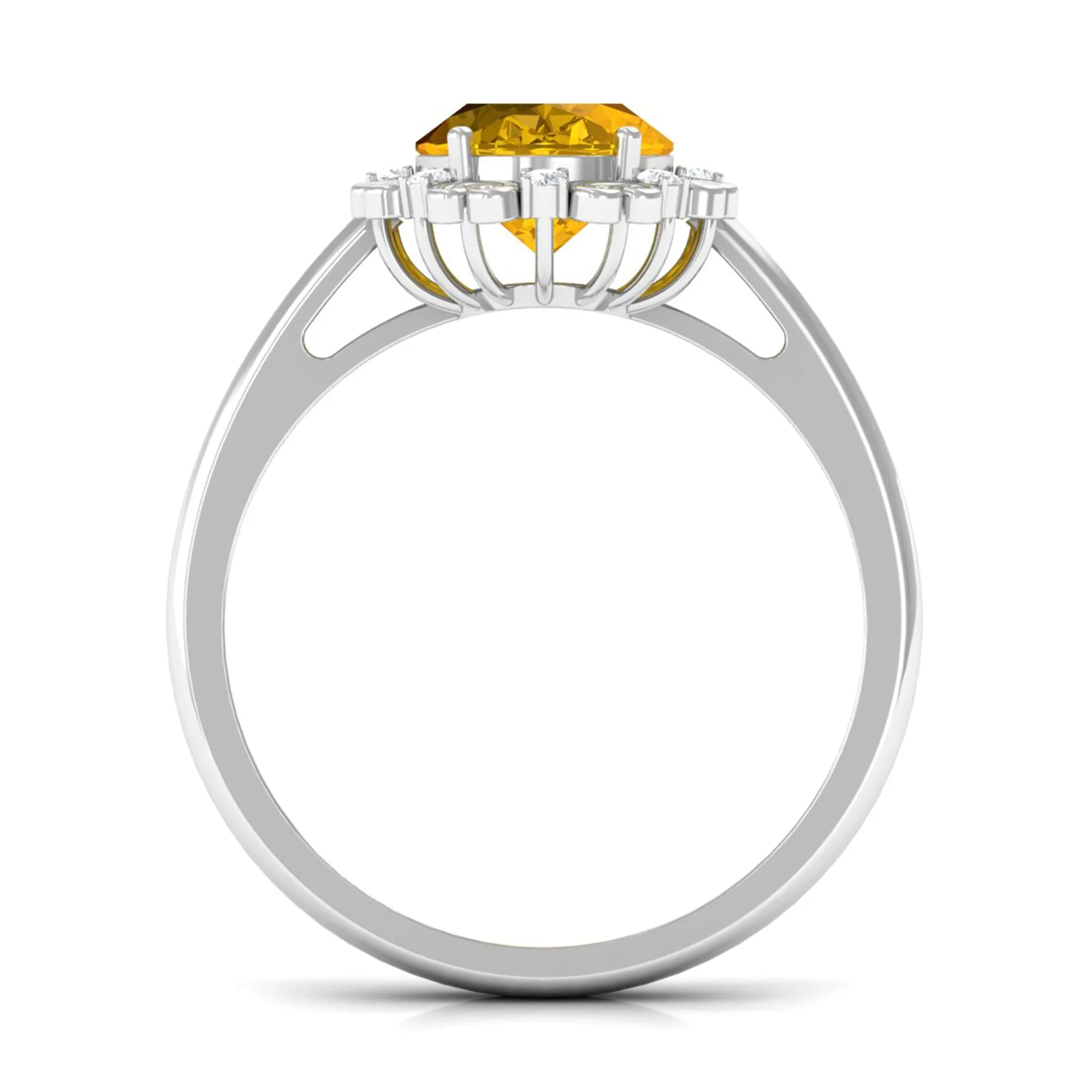 Vintage Inspired Lab Grown Yellow Sapphire Oval Engagement Ring