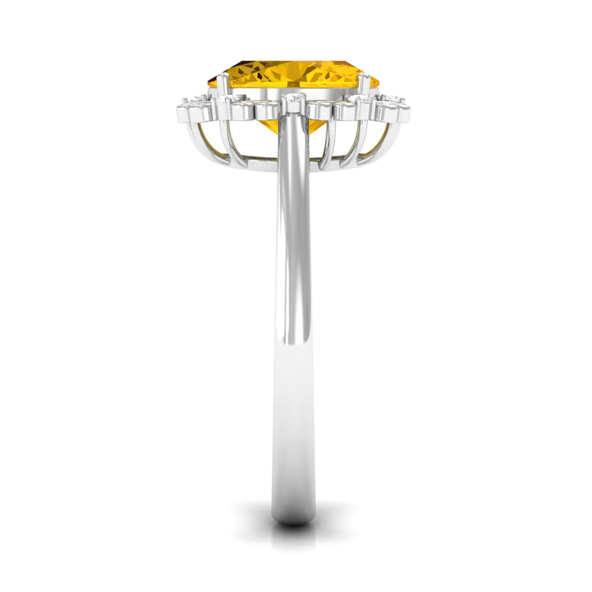 Vintage Inspired Lab Grown Yellow Sapphire Oval Engagement Ring