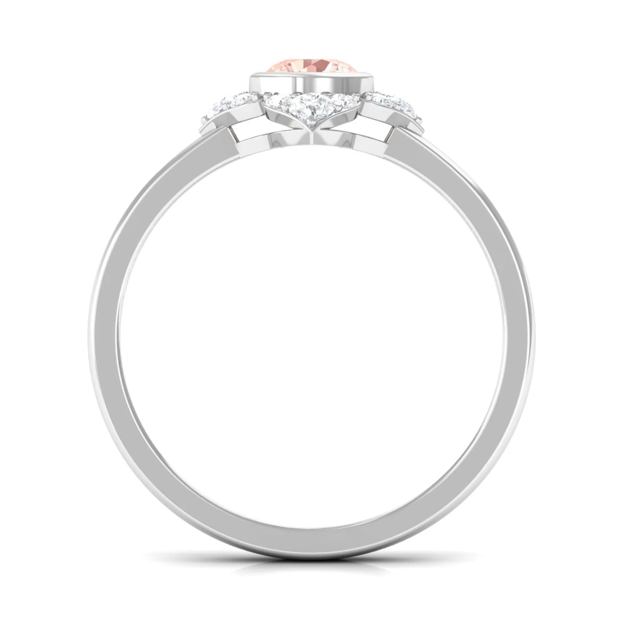 Vintage Morganite Flower Engagement Ring with Diamond