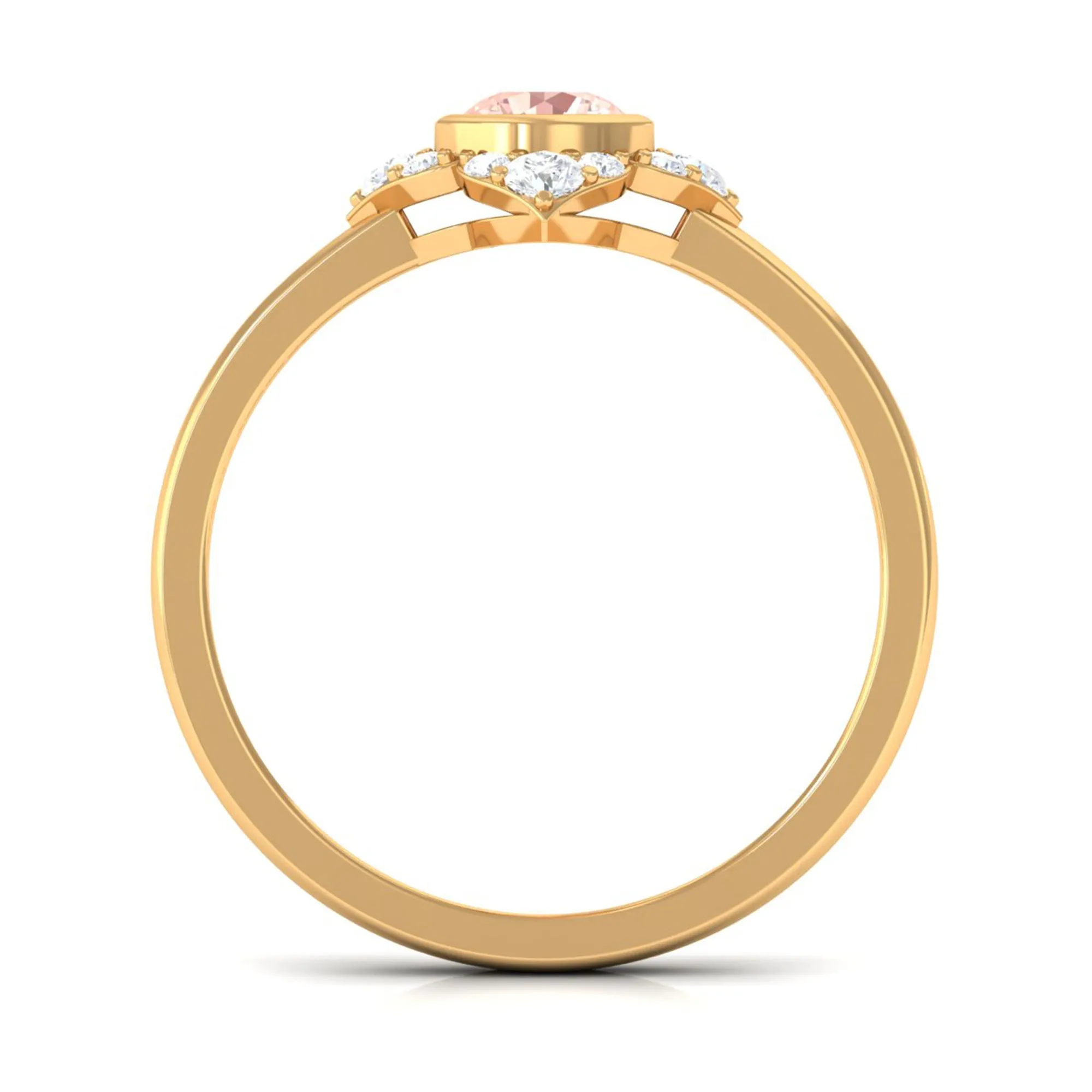 Vintage Morganite Flower Engagement Ring with Diamond