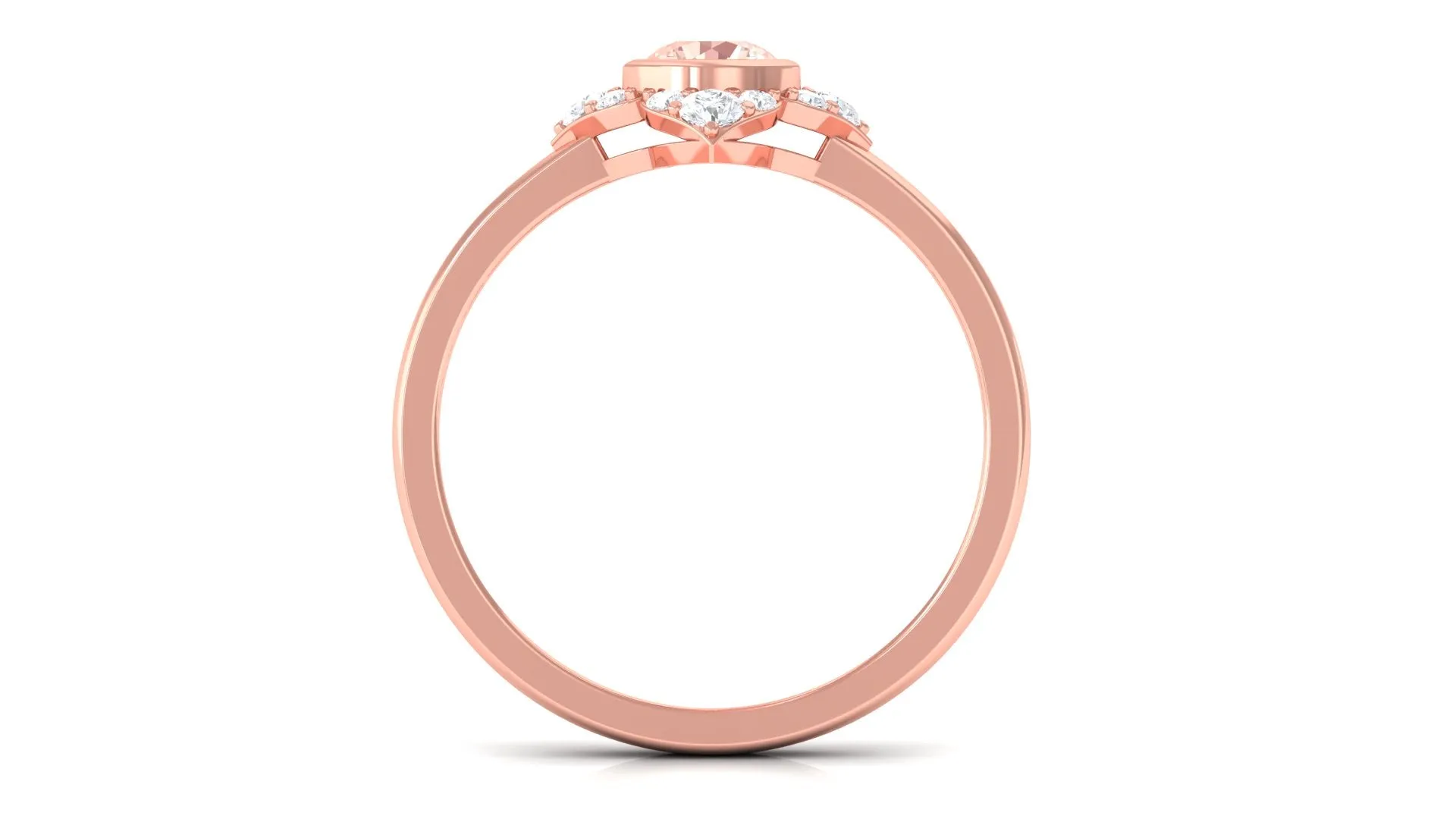 Vintage Morganite Flower Engagement Ring with Diamond
