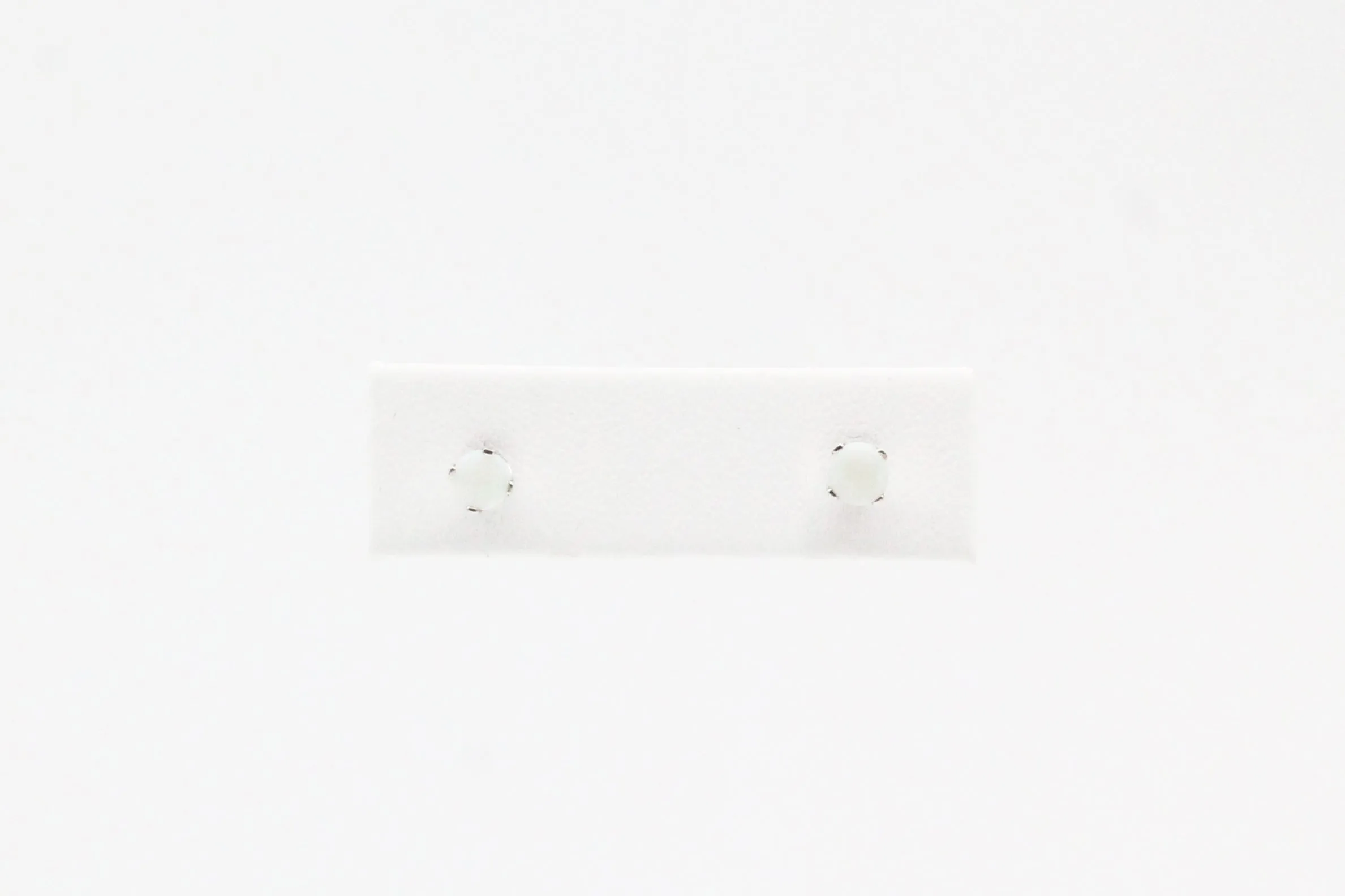 White Gold Opal Birthstone Earrings
