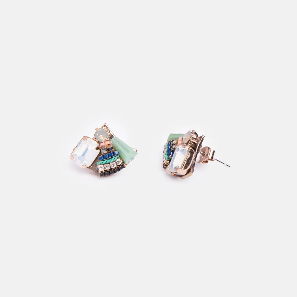 White Opal Bee Stud Earrings
