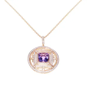 Women’s Necklace - Chameleon - Amethyst Necklace - Red Gold®