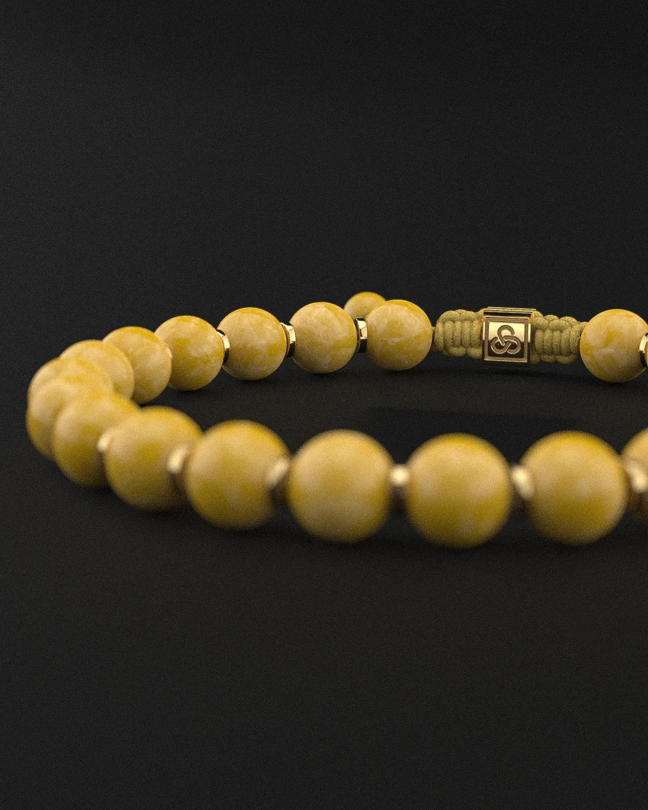 Yellow Jade Bracelet 8mm | Prayer