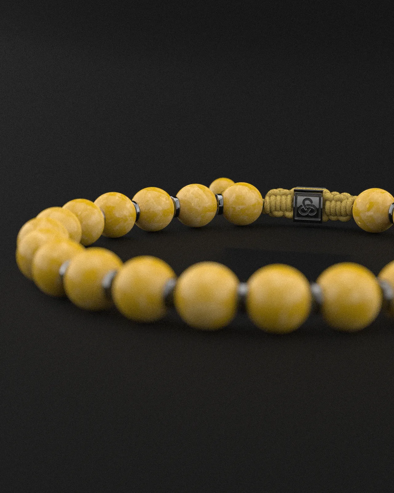 Yellow Jade Bracelet 8mm | Prayer