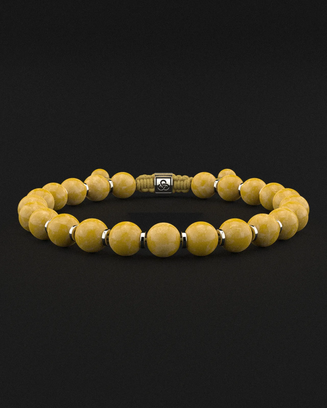 Yellow Jade Bracelet 8mm | Prayer