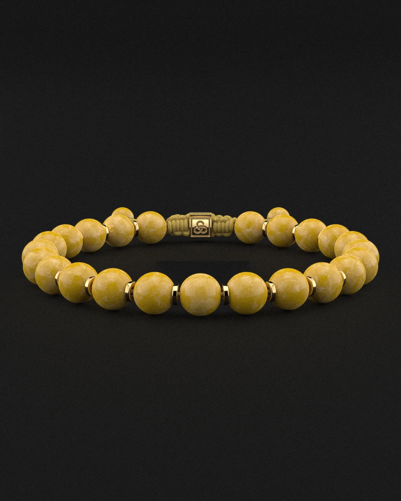 Yellow Jade Bracelet 8mm | Prayer