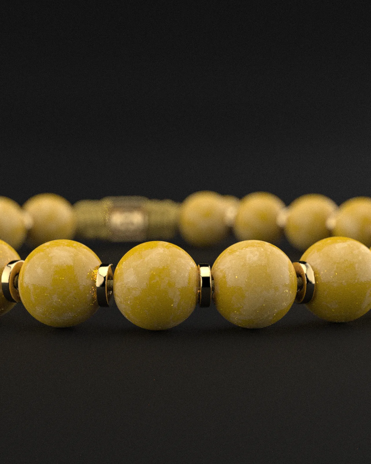 Yellow Jade Bracelet 8mm | Prayer