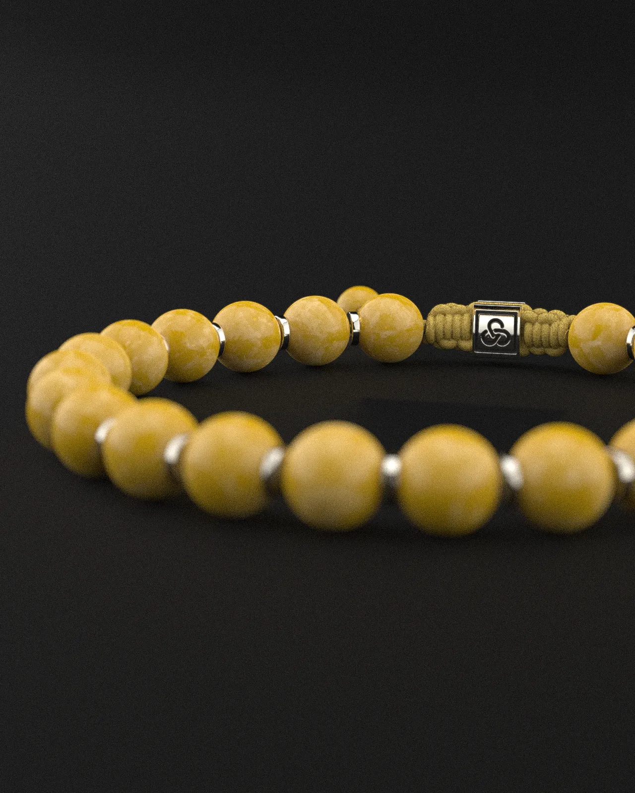 Yellow Jade Bracelet 8mm | Prayer